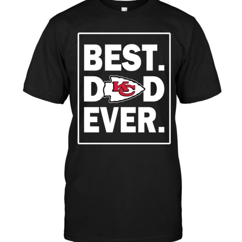 Kansas City Chiefs Best Dad Ever Fathers Day Graphic T-Shirt NFL Football Tee